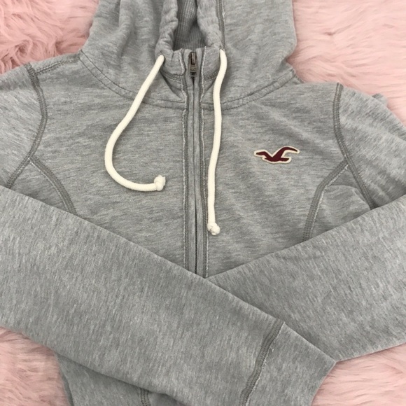 Hollister gray zip up hoodie - Picture 2 of 8